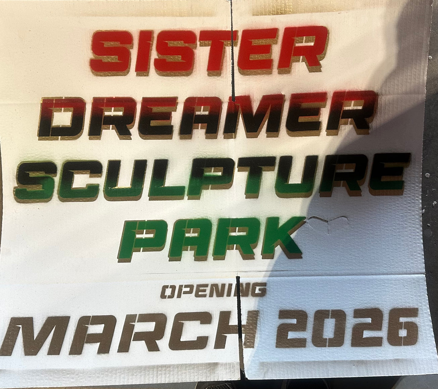 Stencil Cardboard Sign